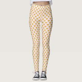Roze en goudharten Leggings van vrouwen