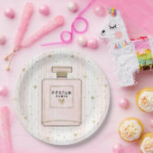 Roze en goudharten Parijs Parfum Chic-Mode Papieren Bordje (Feest)