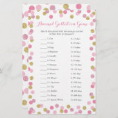 Roze en goudhoudend Baby shower Dierbeestspel (Voorkant / Achterkant)