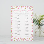 Roze en goudhoudend Baby shower Dierbeestspel (Staand voorkant)