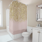 Roze en goudhoudende moderne slam uit China Douchegordijn (In situ)