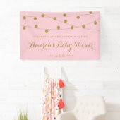 Roze en goudkleurig, fijn Baby shower Spandoek (Insitu)