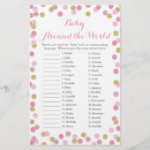 Roze en goudkleurige Baby rondom het wereldwijde v (Voorkant)