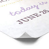 Roze en goudkleurige Boho Birthday Stats Milestone Poster (Hoek)