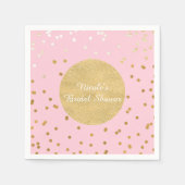 Roze en goudkleurige Confetti Stippen Moderne Servetten (Voorkant)