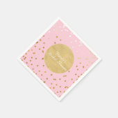 Roze en goudkleurige Confetti Stippen Moderne Servetten (Hoek)