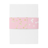 Roze en goudkleurige Confetti Stippen Moderne uitn Uitnodigingen Wikkel (Achterkant Voorbeeld)