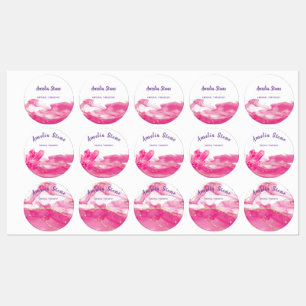 Roze en goudkleurige etiketten labels