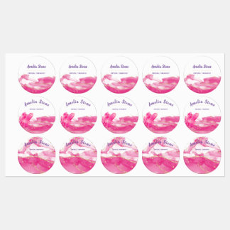 Roze en goudkleurige etiketten labels