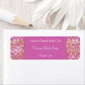 Roze en goudkleurige folie demask soap cosmetica l etiket (Insitu)