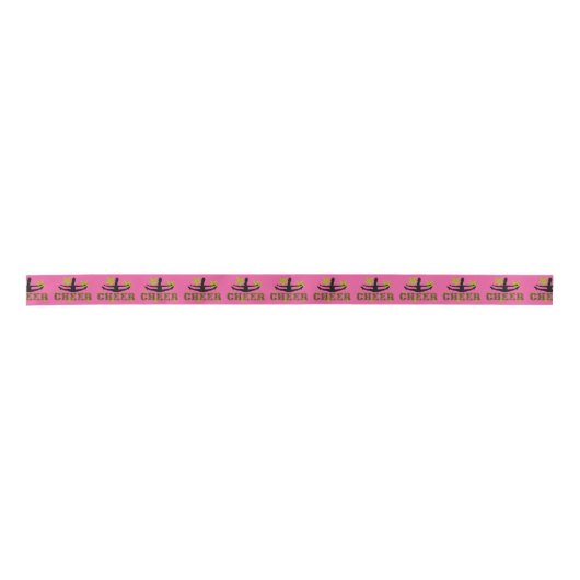 Roze en goudkleurige Satin Ribbon Lint (Voorkant)