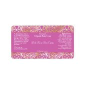 Roze en goudkleurige zeep en cosmetische labels -  (Voorkant)