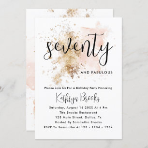 Roze en goudkoorts 70e verjaardag kaart