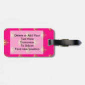 Roze en goudkroonpatroon bagagelabel (Achterkant horizontaal)