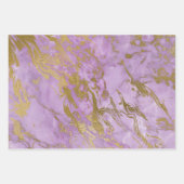 Roze en goudmarmer inpakpapier vel (Voorkant 3)