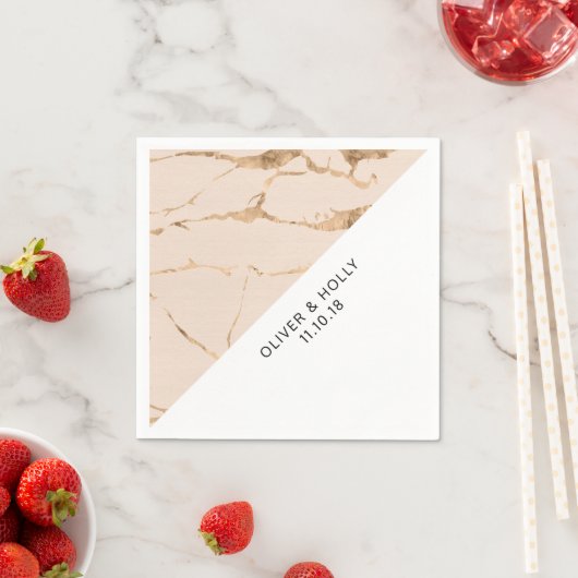 Roze en goudmarmer servetten (Insitu)