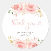 Roze en goudmeisjes Baby shower Gift Labels (Voorkant)