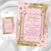 Roze en goudoliesprincess Baby shower Kaart