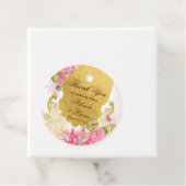 Roze en goudpauwoog Indische bruiloft Bedankjes Labels (In situ)