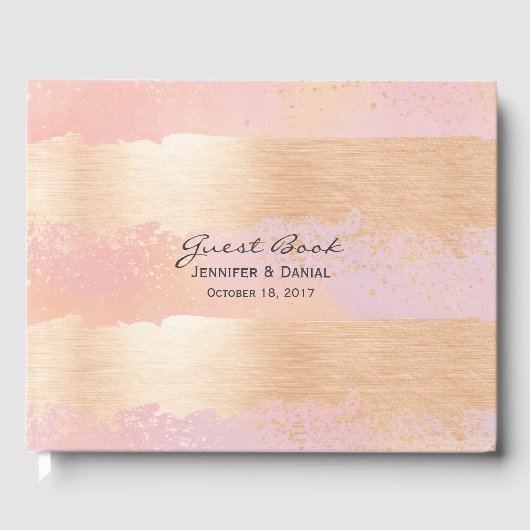 Roze en goudpenseelstreken Het gastboek van het hu Gastenboek (Voorkant)