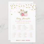 roze en goudpompoenen Baby shower (Voorkant / Achterkant)