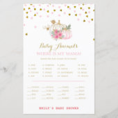 roze en goudpompoenen Baby shower (Voorkant)