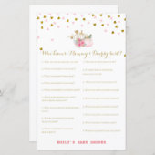 roze en goudpompoenen Baby shower (Voorkant / Achterkant)