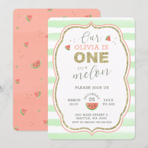 Roze en goudsparkle Eén in een meloen van één dag Kaart