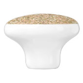 Roze en goudsparkle Glittery Fleur de lis Chic Keramische Knop (Zijkant)