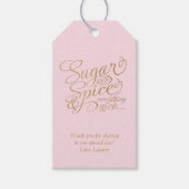 Roze en goudsuiker en specerijvijvers cadeaulabel (Voorkant)