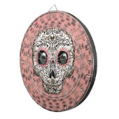 Roze en goudsuiker schedel en geluid dartbord (Voorkant Rechts)
