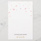 Roze en goudvlinder ABC Baby shower Game (Achterkant)