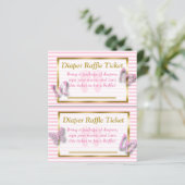 Roze en goudvlinder Baby shower - luieraffle (Staand voorkant)