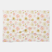 Roze en goudwintersopflakken theedoek (Horizontaal)