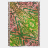Roze en Green Boho Chic Abstract Deken (Voorkant Verticaal)