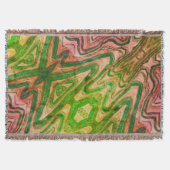 Roze en Green Boho Chic Abstract Deken (Voorkant)