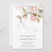 Roze en Greenery sparen de Uitnodiging van de Datu (Voorkant)