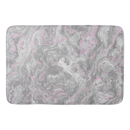 Roze en Grijs abstract Marmer Badmat (Voorkant)