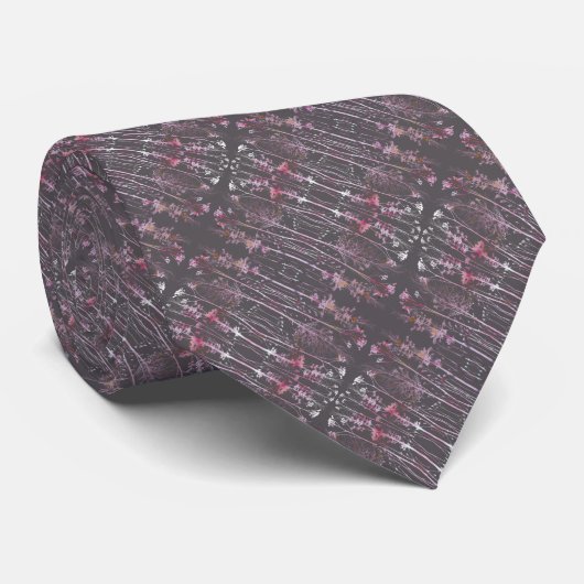 Roze en grijs Abstract Stropdas (Opgerold)