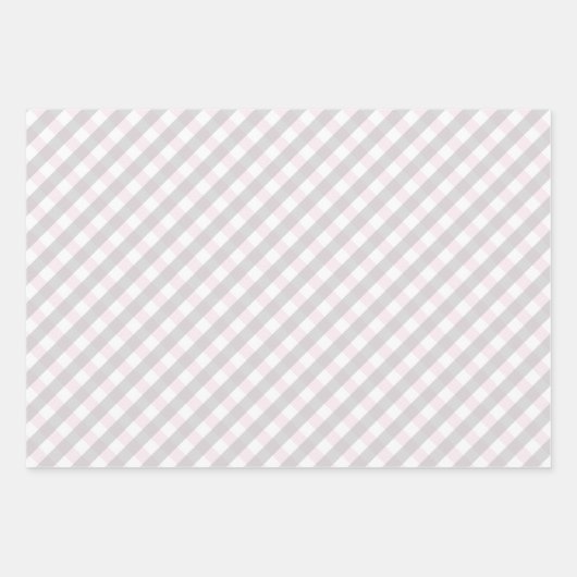 Roze en Grijs Baby Halloween Bat, Moon & Gingham Inpakpapier Vel (Voorkant 3)