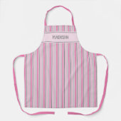 Roze en grijs gestreept custom all-over print Scho Schort (Voorkant)