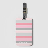 Roze en grijs gestreept, speciaal Bagagelabel (Voorkant (verticaal))