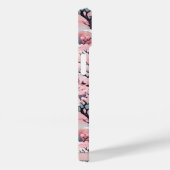 Roze en Grijs Japans landschap iPhone Case (Achterkant / Rechts)