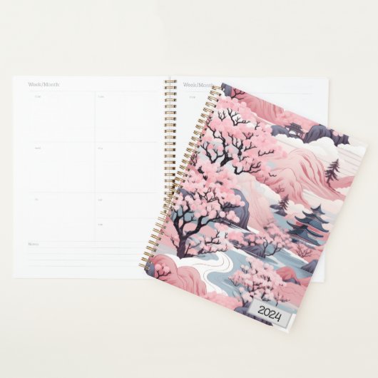 Roze en Grijs Japans Scenery Planner (Display)