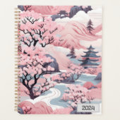 Roze en Grijs Japans Scenery Planner (Voorkant)