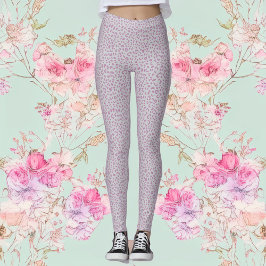 Roze en Grijs Luipaard Print Leggings