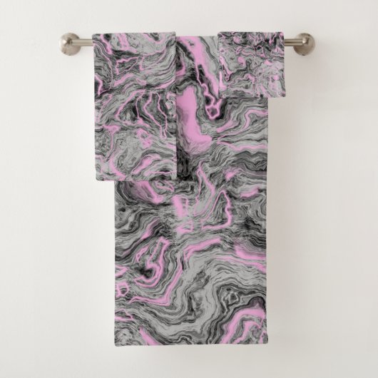 Roze en grijs Marmer abstract Bad Handdoek (Insitu)