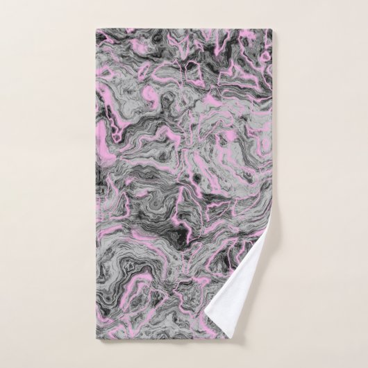 Roze en grijs Marmer abstract Bad Handdoek (Handdoek)