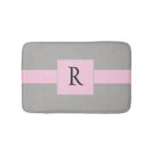 roze en grijs monogram badmat (Voorkant)