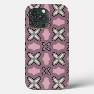 Roze en grijs patroonontwerp iPhone 13 pro hoesje
